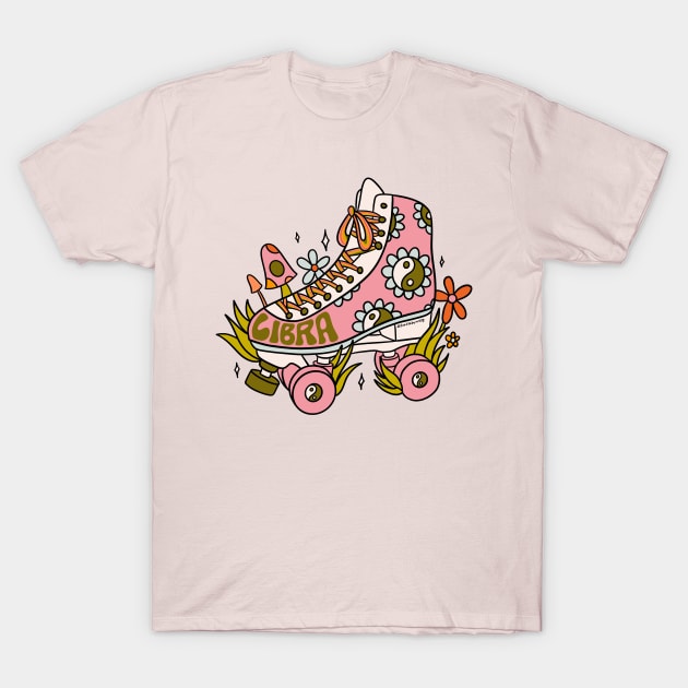 Libra Roller Skate T-Shirt by Doodle by Meg